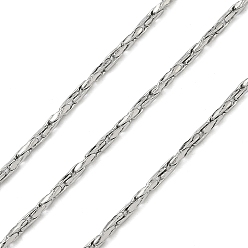 Нержавеющая Сталь Цвет Ручная работа 304 цепи из нержавеющей стали в стиле "бостонское плетение", несварные, с катушкой, цвет нержавеющей стали, 4.5x2.5 мм