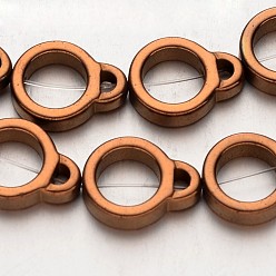 с Покрытием Меди Гальванизировать немагнитных синтетический гематит нитей бисера, кальян, с медным покрытием, 16x12x4 мм, отверстие : 1 мм, около 26 шт / нитка, 15.7 дюйм