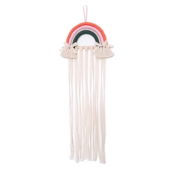 чирок Хлопковые радужные подвесные держатели для волос, витрины для хранения аксессуаров для волос, зелено-синие, 75x28 см