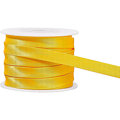 Gold 12.5M Satin Piping Trim, Polyester for Cheongsam, Clothing Decoration, with 1Pc Plastic Spools, Gold, 3/8 inch(10mm)