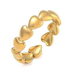 Настоящее золото 18K 304 открытые манжеты из нержавеющей стали для женщин, сердце, реальный 18 k позолоченный, 4.5 мм, регулируемый