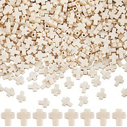 Бланшированный Миндаль 1000шт. кракле непрозрачные акриловые бусины, имитация бирюзовый, крестик, бланшированный миндаль, 10x8x3.5 мм, отверстие : 1.6 мм