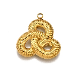 Настоящее золото 18K 304 подвески из нержавеющей стали, подвеска-завиток в виде цветка, реальный 18 k позолоченный, 21.5x20x3.5 мм, отверстие : 1.8 мм