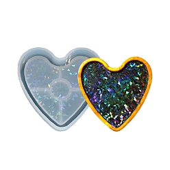 Сердце Силиконовые формы для ковриков с лазерным эффектом, формы для литья смолы, для изготовления изделий из уф-смолы и эпоксидной смолы, Сердце Pattern, 116x116x16.5 мм, внутренний диаметр: 110x110x14 мм