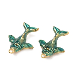 Whale 304 нержавеющей стальной эмали подвески, ионное покрытие (ip), реальный 18 k позолоченный, прелести кита, 25x17x5.5 мм, отверстие : 1.6 мм