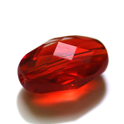 Красный Имитация Австрийские кристаллические шарики, класс AAA, граненые, овальные, красные, 9.5x6x4.5 мм, отверстие : 0.7~0.9 мм