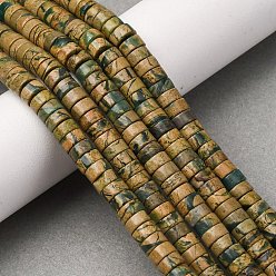 Природный Драгоценный Камень Нити бусин из натурального камня вердит, диск, Heishi бусы, 6~6.5x3~3.5 мм, отверстие : 0.7 мм, около 121 шт / нитка, 15.08'' (38.3 см)