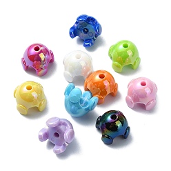 Mixed Color Opaque Acrylic Beads Caps, Mixed Color, 18x14mm, Hole: 2.7mm