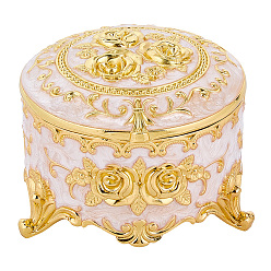 Column Декоративные коробки для хранения безделушек из розовой эмали, сундук с драгоценностями в форме розы с гравировкой, золотые, колонка, 8x7.5x5 см