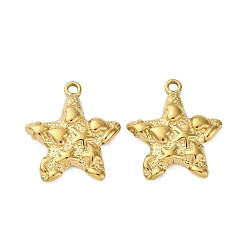 Морская звезда 304 подвески из нержавеющей стали, ионное покрытие (ip), реальный 18 k позолоченный, морская звезда, 20.5x18x2.5 мм, отверстие : 1.7 мм