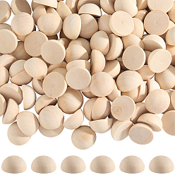 Желтая Старая Ткань  Необработанные кабошоны из натурального дерева, неокрашенными, полукруглые / купольные, старое кружево, 19x10 мм, 120 шт