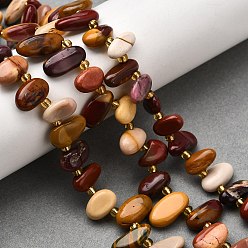 Моокаит Природные mookaite бисер нитей, самородки, Топ пробуренной, упавший камень, с бисером, 9.5~20x4~9x4.5~6 мм, отверстие : 1 мм, около 49~60 шт / нитка, 14.96''~16.14'' (38~41 см)