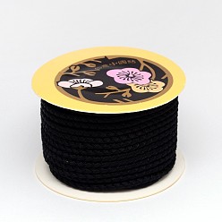 Черный Плетеной нейлоновой нити, DIY материал для изготовления ювелирных изделий, чёрные, 3.3 мм, около 13 м / рулон