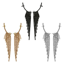 (52) Непрозрачная лаванда 3 пары 3 цветные серьги-гвоздики с кисточками из сплава со стразами для женщин, разноцветные, 120x37 мм, 1 пара / цвет