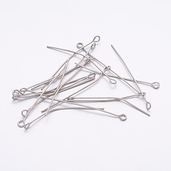 Платина Железный штифт, без кадмия и без свинца, платина, 40x0.7 мм, отверстие : 2 мм, Около 6400 шт / 1000 г