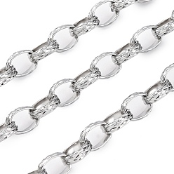 Нержавеющая Сталь Цвет 304 Роло цепи из нержавеющей стали, с катушкой, пайки, цвет нержавеющей стали, 10x7x3 мм, около 32.81 футов (10 м) / рулон