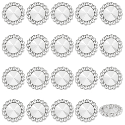 Кристалл 20 шт. пуговицы со стразами из сплава, 1-луночное, цветок, кристалл, 20x10.5 мм, отверстие : 1.6 мм