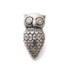 Кристалл 304 подвески из нержавеющей стали, со стразами, античное серебро, очарование совы, кристалл, 27x13.5x12.5 мм, отверстие : 6x4.5 мм