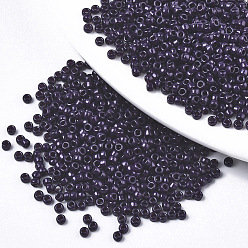 Indigo Baking Paint Glass Seed Beads, Fit for Machine Eembroidery, Round, Indigo, 2.5x1.5mm, Hole: 1mm, about 20000pcs/bag