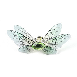 Средний Аквамарин Булавки из эпоксидной смолы в форме бабочки, булавки для рюкзаков со стразами из сплава, с железным порошком и блестками, средний аквамарин, 27.5~31x58~60 мм