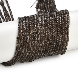 Дымчатый Кварц Природный дымчатый кварц нитей бисера, граненый стол, вырезанный куб, 2x2x2 мм, отверстие : 0.6 мм, около 165 шт / нитка, 15.55'' (39.5 см)