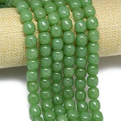 Средний Морско-зеленый Натуральный Malaysia нефритовые бусы пряди, окрашенная и подогревом, баррель, средний морской зеленый, 9.5~10x8.5 мм, отверстие : 1 мм, около 37~38 шт / нитка, 14.57''~14.96'' (37~38 см)