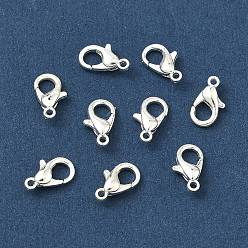 Серебро Карабин-лобстер из цинкового сплава, без кадмия, без никеля и без свинца, серебряный цвет гальваническим, 10x6 мм, отверстие : 1 мм