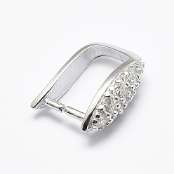 Платина Антикоррозийное покрытие родием 925 подвеска из стерлингового серебра с микропаве из кубических цирконий, ледоруб и щепотку поручительств, лист, платина, 10x4x8 мм, внутренний: 4.5x7 mm, штифты : 0.6 мм