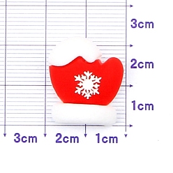 Clothes Рождественская серия из непрозрачной смолы декодирует кабошоны, перчатка, 30x20 мм