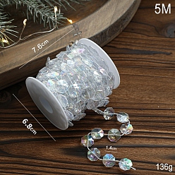 Hexagon Plastic Bead, for Party Decoration, Hexagon, 14mm, 5m/roll