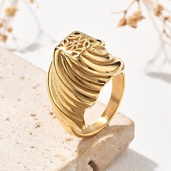 Золотой 304 палец кольца из нержавеющей стали, ионное покрытие (ip), золотые, 17.5 мм, размер США 7 1/4 (17.5 мм)