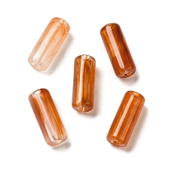 Saddle Brown Transparent Acrylic Beads, Column, Saddle Brown, 18x7mm, Hole: 2.5mm