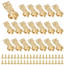 Золотой 20 наборы латунных коробок с защелками для навесных замков, с винтами из сплава, золотые, 37x14x2.5 мм