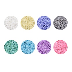 Mixed Color 8/0 Glass Seed Beads, Ceylon, Round, Mixed Color, 8/0, 3mm, Hole: 1mm, 8 colors, about 2000pcs/color, 16000pcs/set