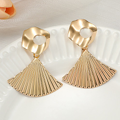 Fan Сплав мотаться серьги стержня, золотые, вентилятор, 63x48 мм