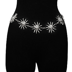 Солнце Сплав солнце поясные цепи ремни, женские ремни с металлическими звеньями для брюк и платьев, платина, 1050 мм