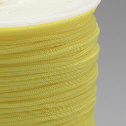 Yellow Polyester Cords, Yellow, 0.8mm, about 131.23~142.16 yards(120~130m)/roll