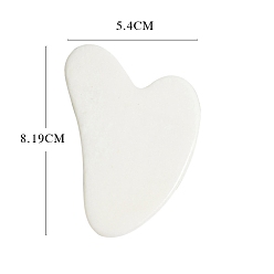 Белый Доски из натурального нефрита гуаша, сердце, белые, 81.9x54 мм