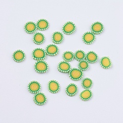 Желто-Зеленый Ручной полимерной глины ногтей декоративные аксессуары, фрукты, желто-зеленый, 4~6x5~6x0.2~1 мм