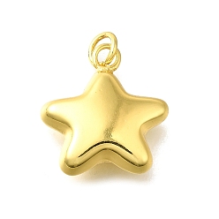 Настоящее золото 18K Латунные подвески, звезды прелести, с прыжковых колец, без кадмия и без свинца, долговечный, стойки покрытие, реальный 18 k позолоченный, 22x20x7.5 мм, отверстие : 4 мм