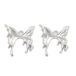Платина Стойки подвески обшивки сплава, бабочка, платина, 25.5x23.5x3 мм, отверстие : 2.5 мм