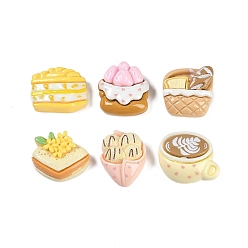 (52) Непрозрачная лаванда Кабошоны из смолы, имитация еды, разнообразные, разноцветные, 17.5~19.5x15.5~20.5x8~9.5 мм