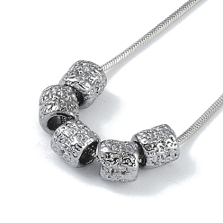 Stainless Steel Color 304 Stainless Steel Snake Chain Necklaces, Real 18K Gold Plated, Column, Stainless Steel Color, 18.62 inch(47.3cm)