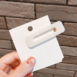 Белый Заколки для волос из кожи аллигатора, аксессуары для волос для женщин и девочек, прямоугольные, белые, 66 мм