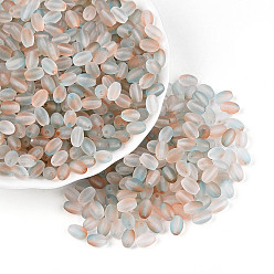 Папайя Оранжевый Бусины из матового стекла, два тона, круглое отверстие, овальные, papayawhip, 6.5x4~4.5 мм, отверстие : 1~1.2 мм, Около 2586 шт / фунт