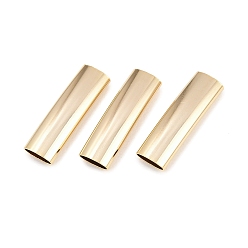 Настоящее золото 24K Бисера латунной трубки, без кадмия и без свинца, прямоугольные, реальный 24 k позолоченный, 21x6x4 мм, отверстие : 6x3 мм
