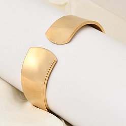 Настоящее золото 18K 304 шарнирные браслеты из нержавеющей стали, широкие браслеты для женщин, ионное покрытие (ip), реальный 18 k позолоченный, внутренний диаметр: 1.87 дюйм (4.75 см) x 2.20 дюйм (5.6 см)