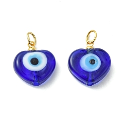 Сердце Ручной зла подвески бусины глаз, сердце прелести, 15~15.5x14x5 мм, отверстие : 3.5 мм