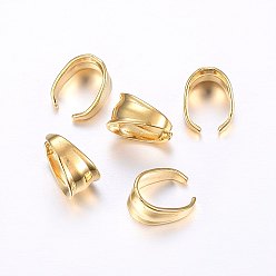 Golden 304 Stainless Steel Snap on Bails, Golden, 10x8x6mm, Inner: 9x7mm