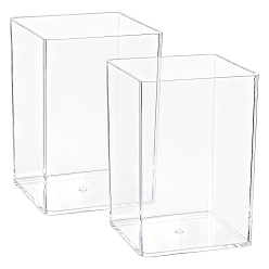 Прозрачный Пластиковый держатель ручки, прямоугольные, прозрачные, 65x66x98 мм, внутренний диаметр: 62x62 мм